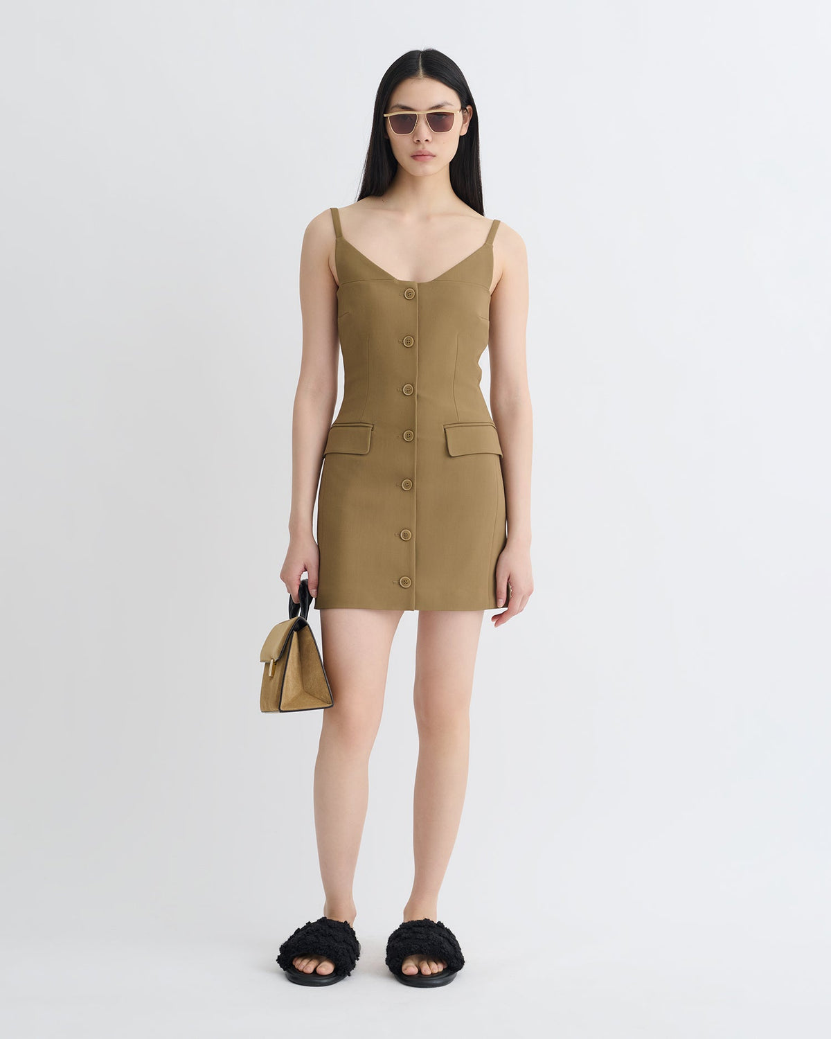 Peitho Tailored Mini Dress - Brown | Nanushka