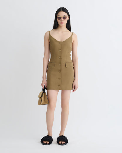 Peitho Tailored Mini Dress - Brown | Nanushka