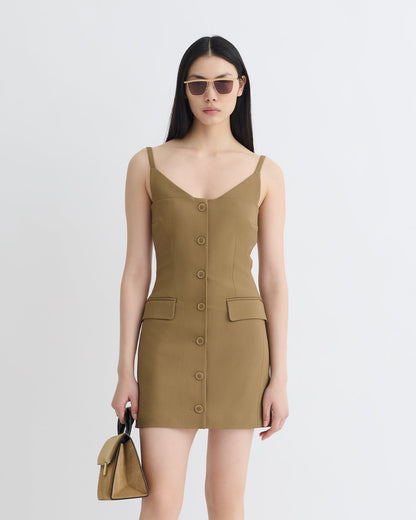 Peitho Tailored Mini Dress - Brown | Nanushka