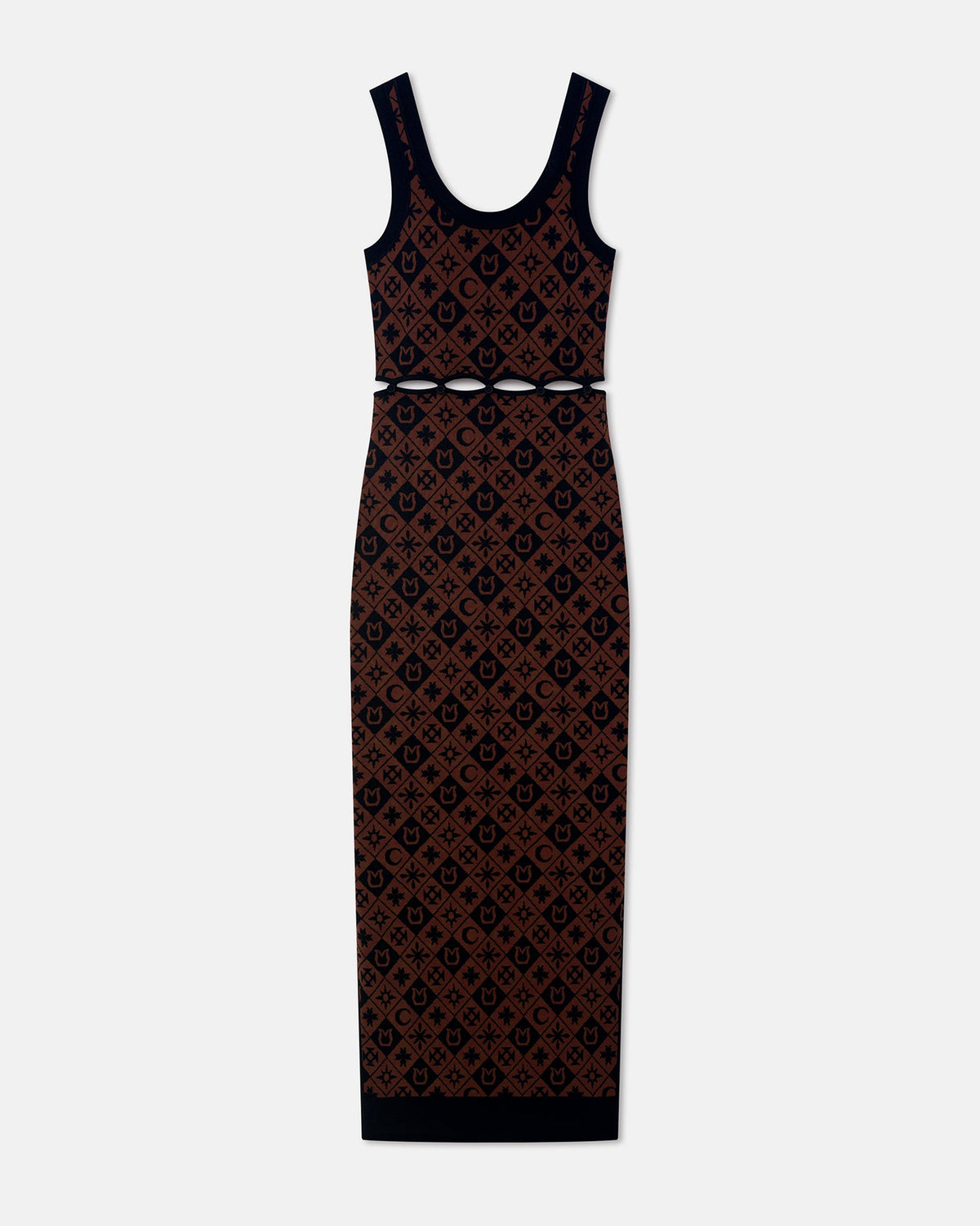 Maves Knitted Midi Dress - Symbol Tile Mahogany | Nanushka