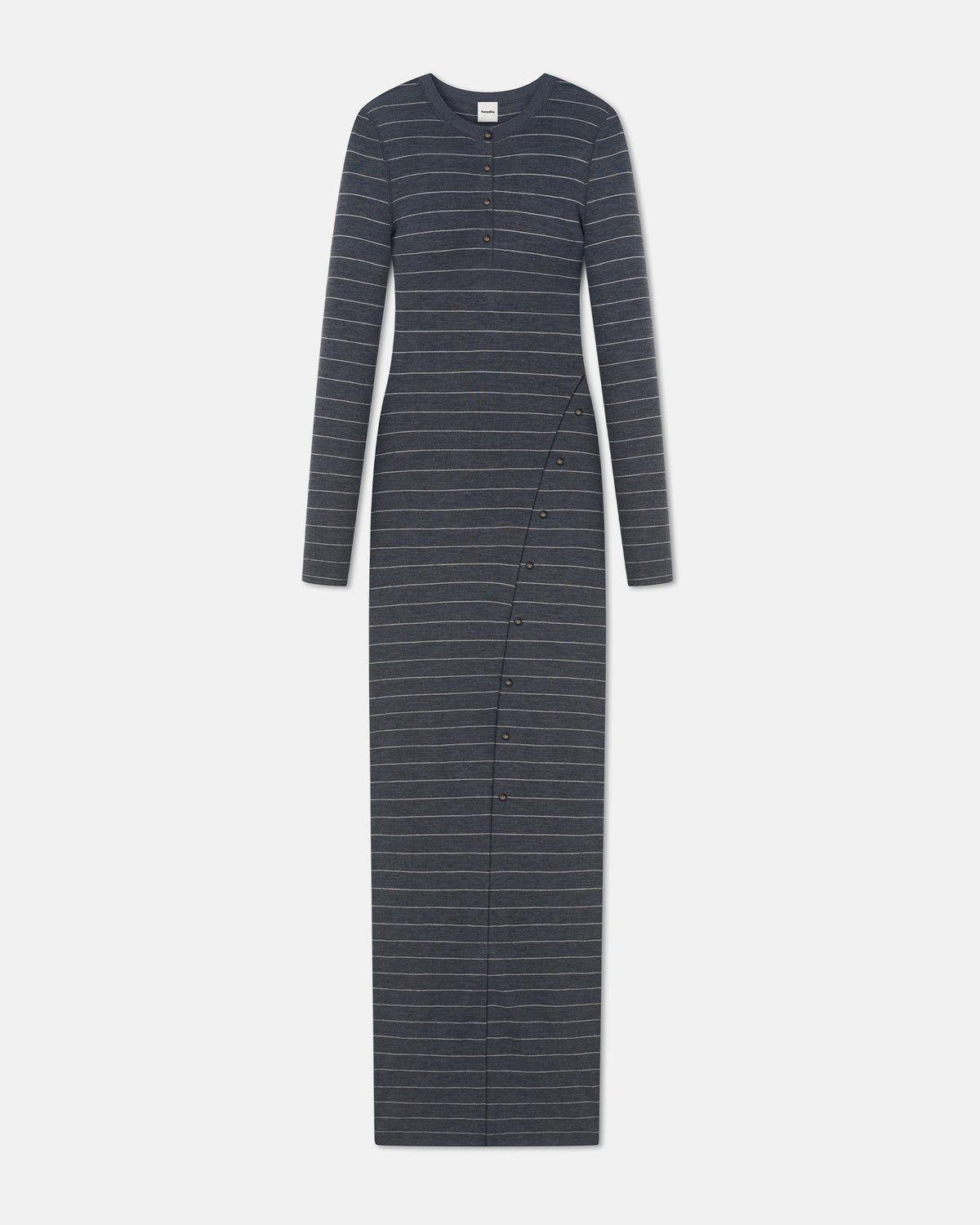 Dakoa Striped Terry Merino Maxi Dress - Grey Stripe | Nanushka