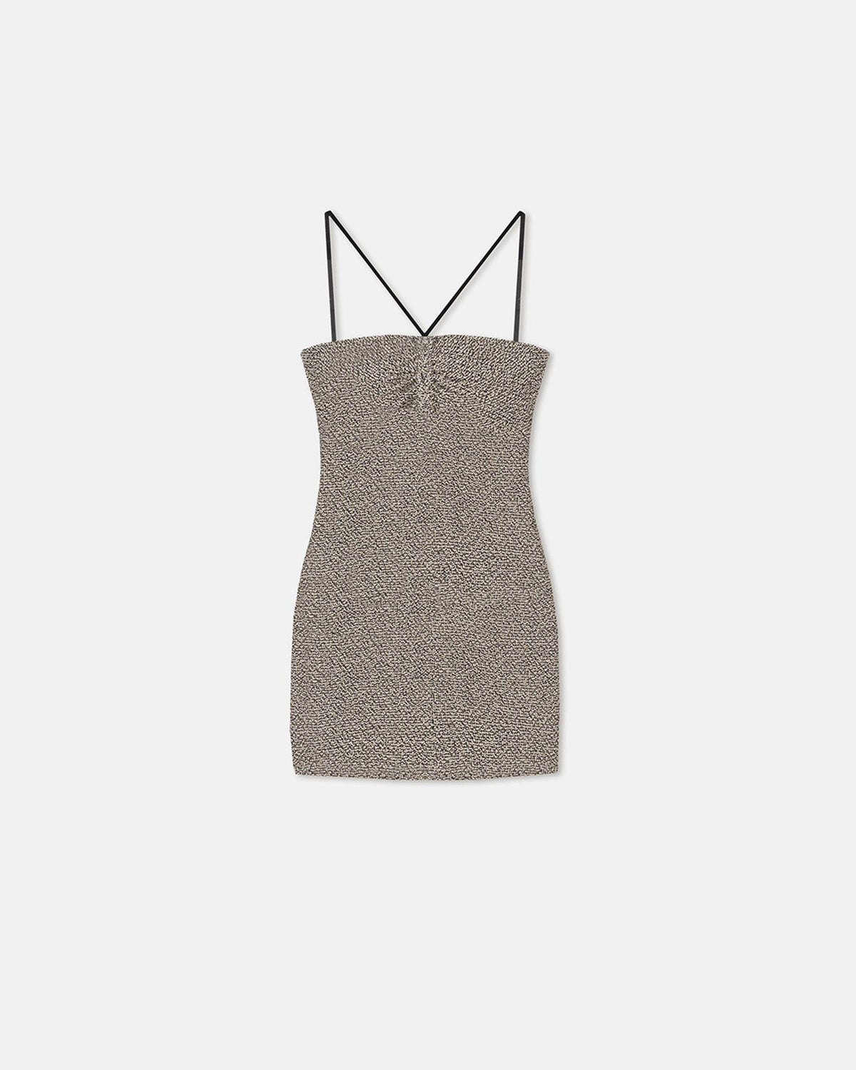Rois Loopback Cotton Mini Dress - Black/Creme Mouline | Nanushka