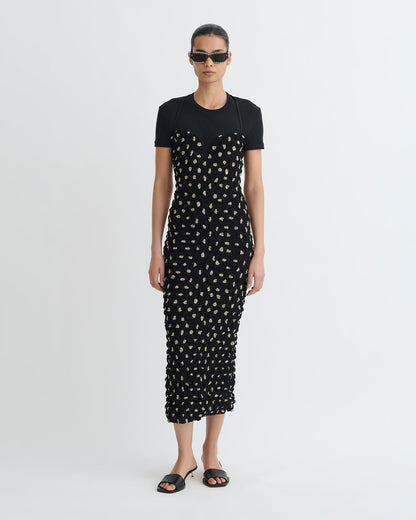 Haylen Seersucker Tech Chiffon Midi Dress - Polka | Nanushka