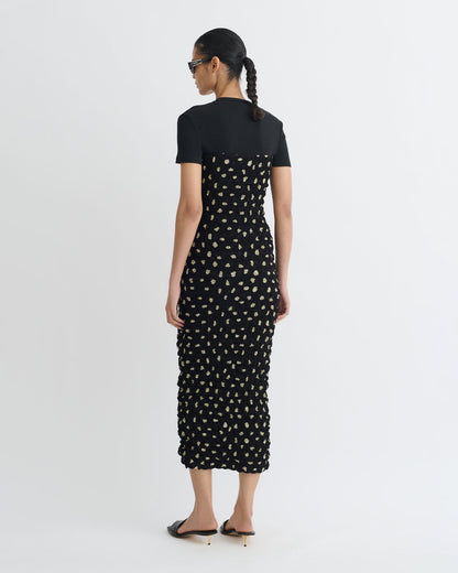Haylen Seersucker Tech Chiffon Midi Dress - Polka | Nanushka