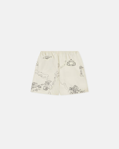 Dylla Printed Tailored Silk Twill Shorts - Folktale | Nanushka
