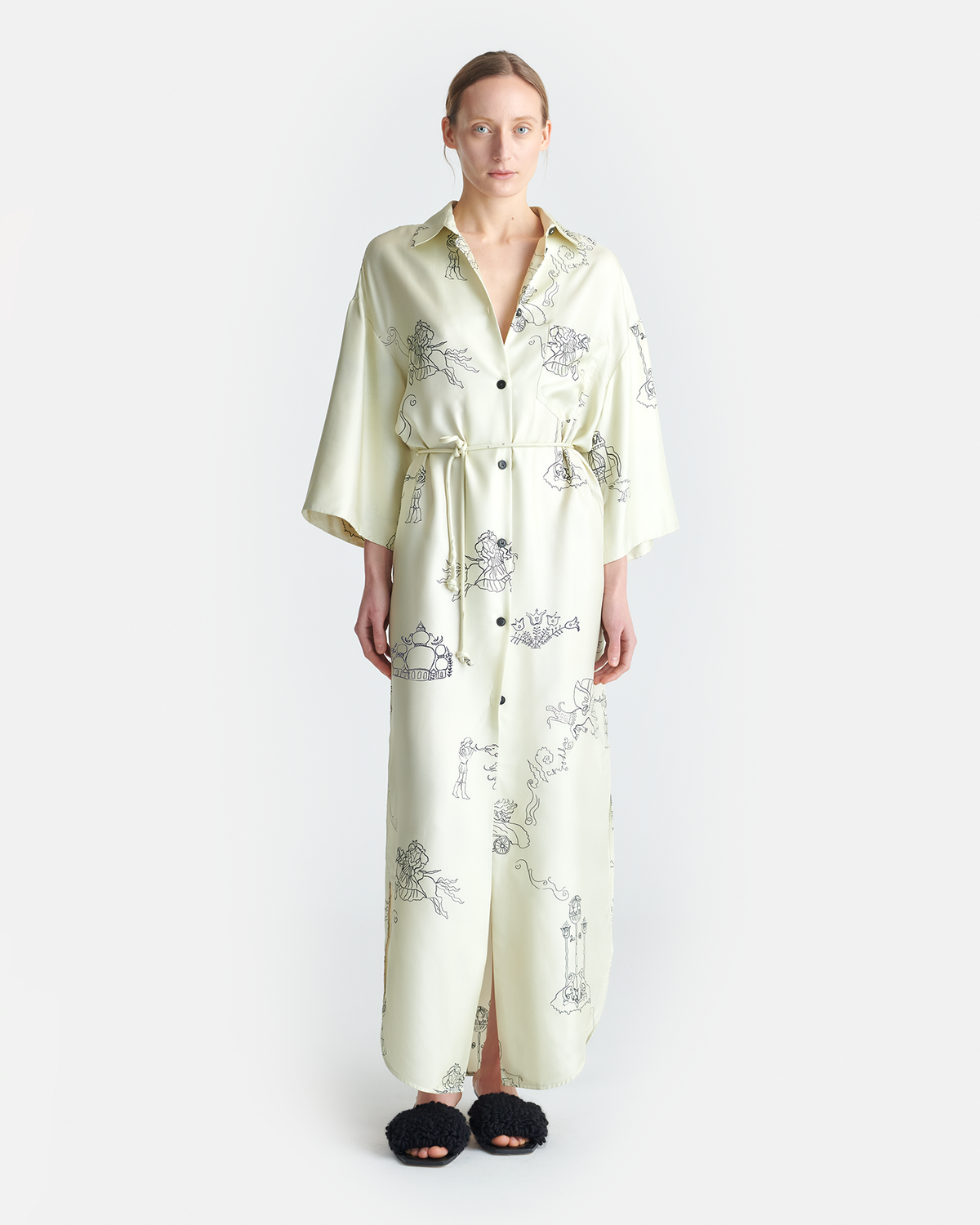 Damala Printed Silk Twill Shirt Dress - Folktale | Nanushka