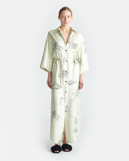 Damala Printed Silk Twill Shirt Dress - Folktale | Nanushka