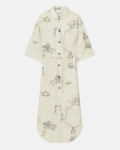 Damala Printed Silk Twill Shirt Dress - Folktale | Nanushka