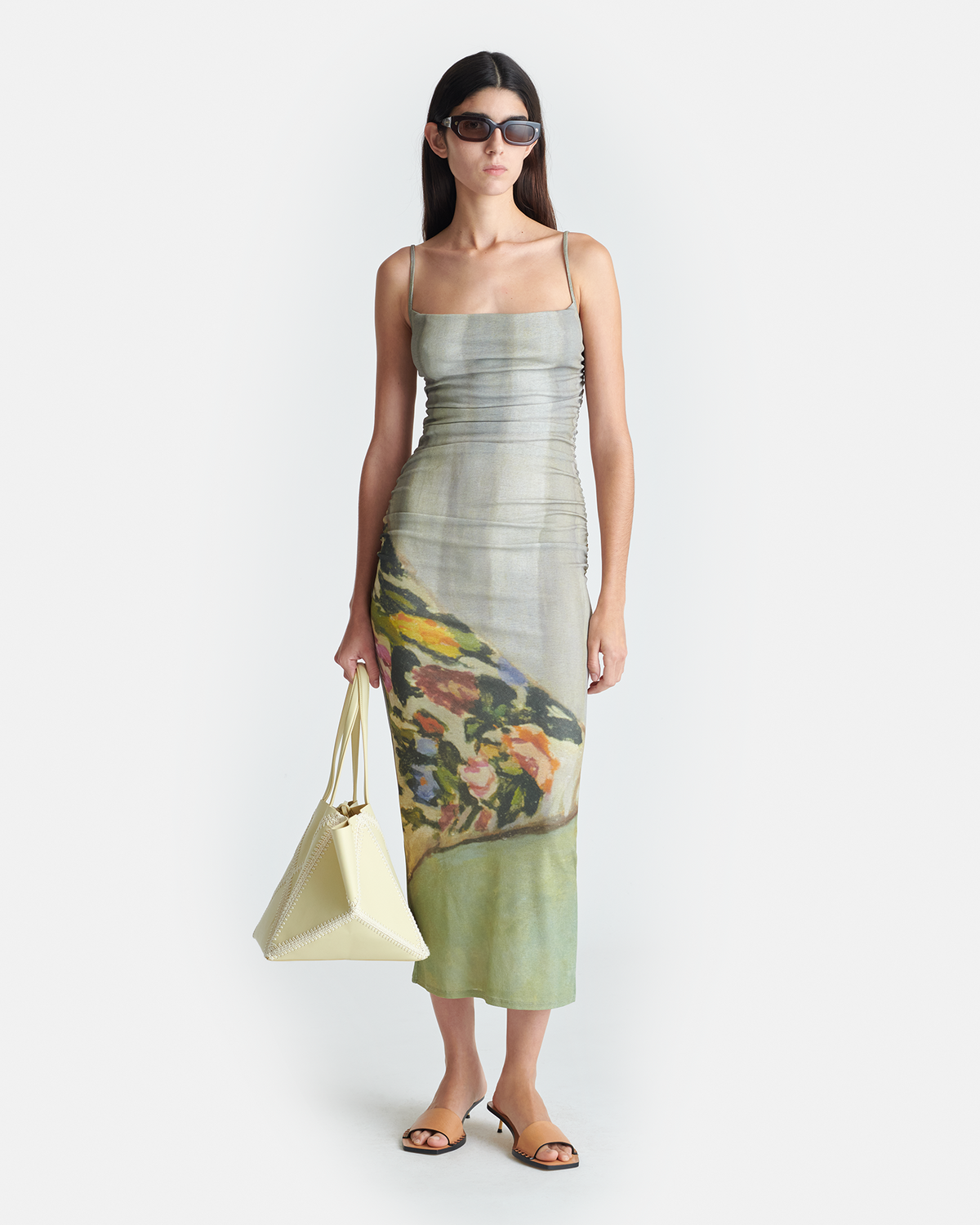 Alexa Printed Mesh Jersey Midi Dress - Books | Nanushka