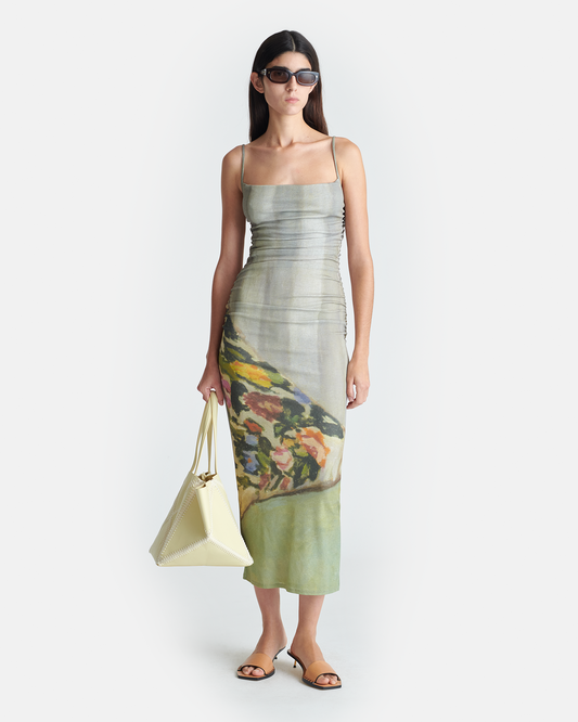 Alexa Printed Mesh Jersey Midi Dress - Books | Nanushka