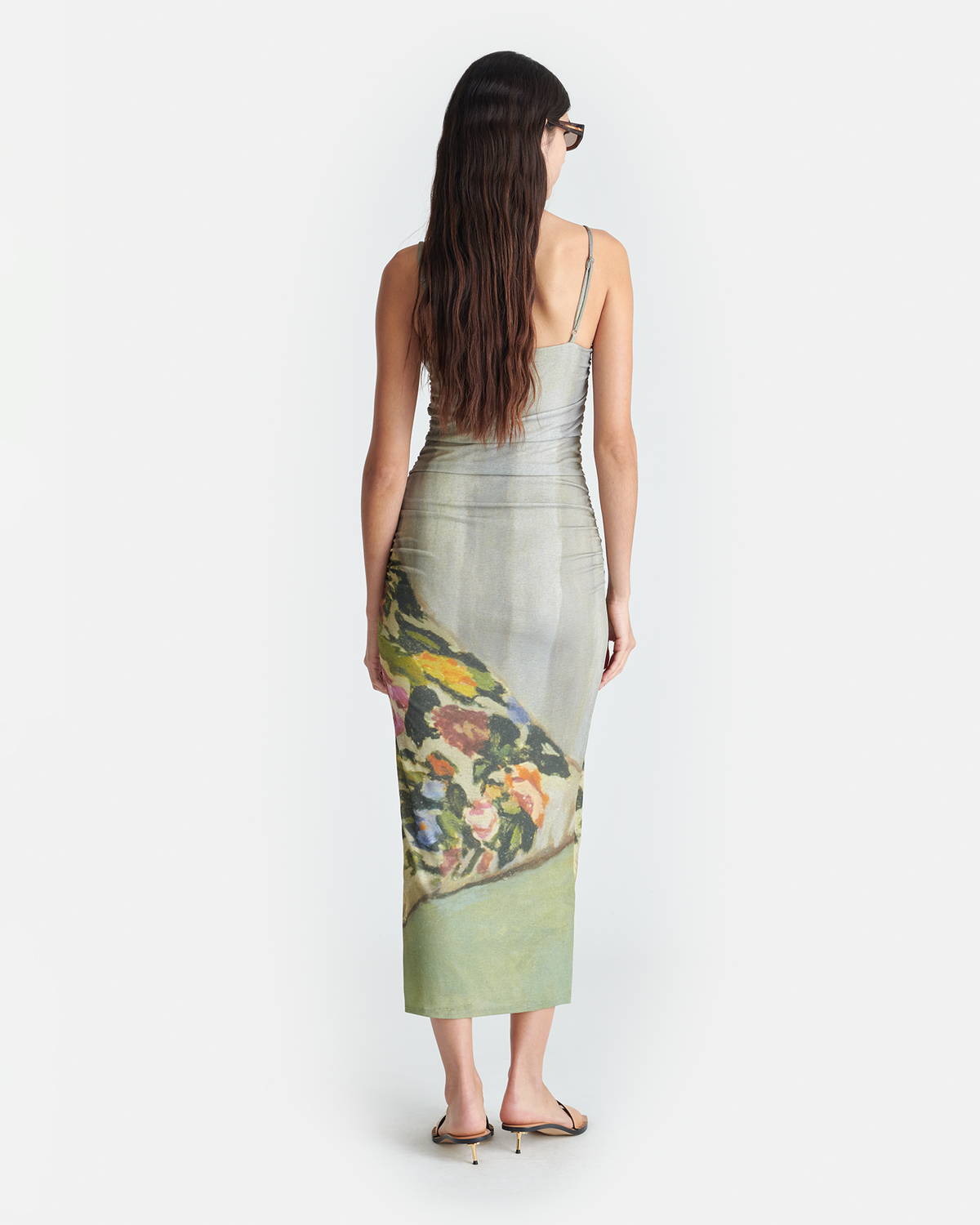 Alexa Printed Mesh Jersey Midi Dress - Books | Nanushka