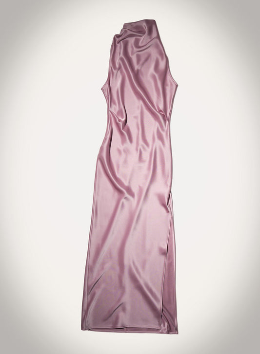 Peregrine Cowl-Neck Satin Midi Dress - Dusty Pink | Nanushka