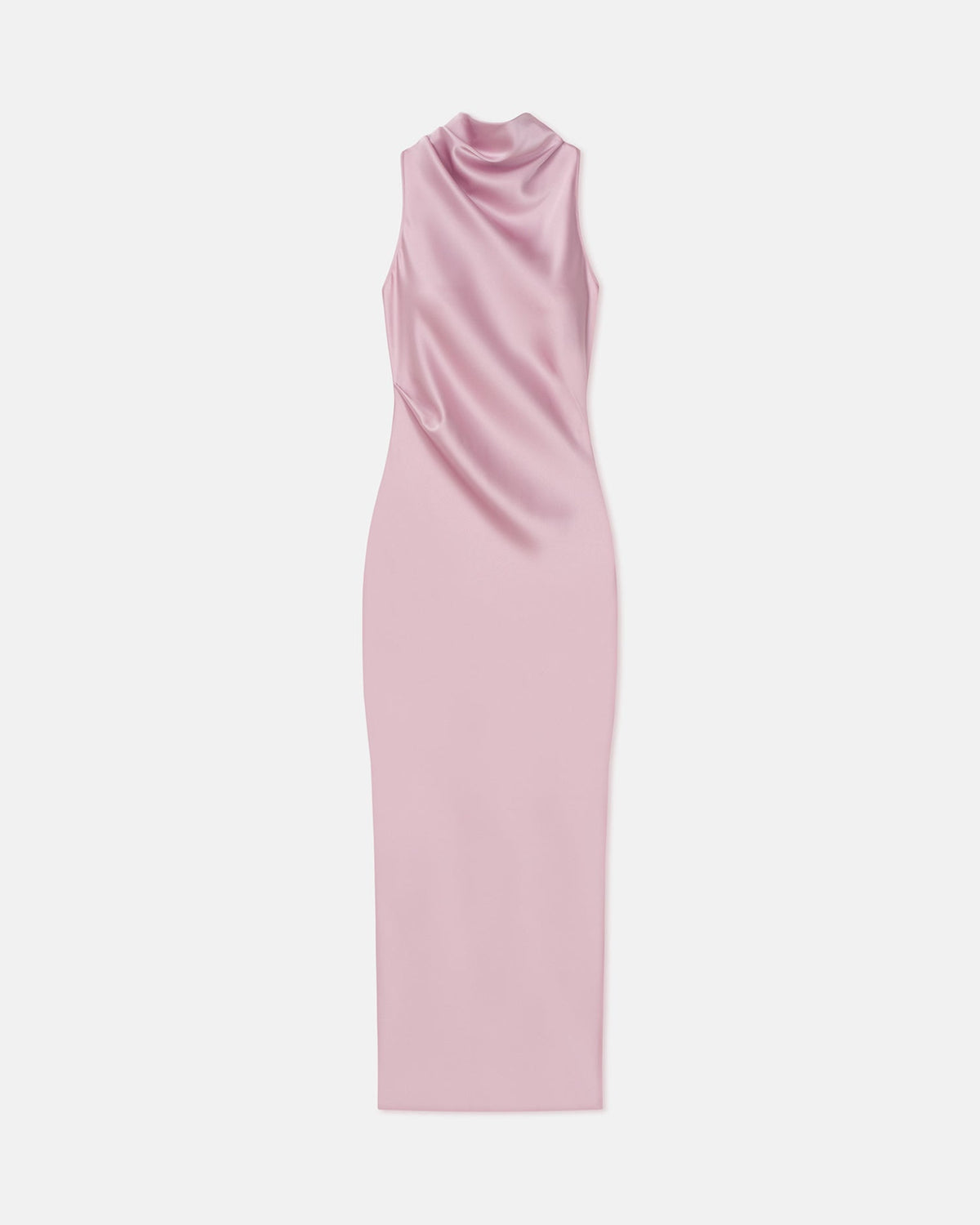 Peregrine Cowl-Neck Satin Midi Dress - Dusty Pink | Nanushka