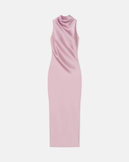 Peregrine Cowl-Neck Satin Midi Dress - Dusty Pink | Nanushka