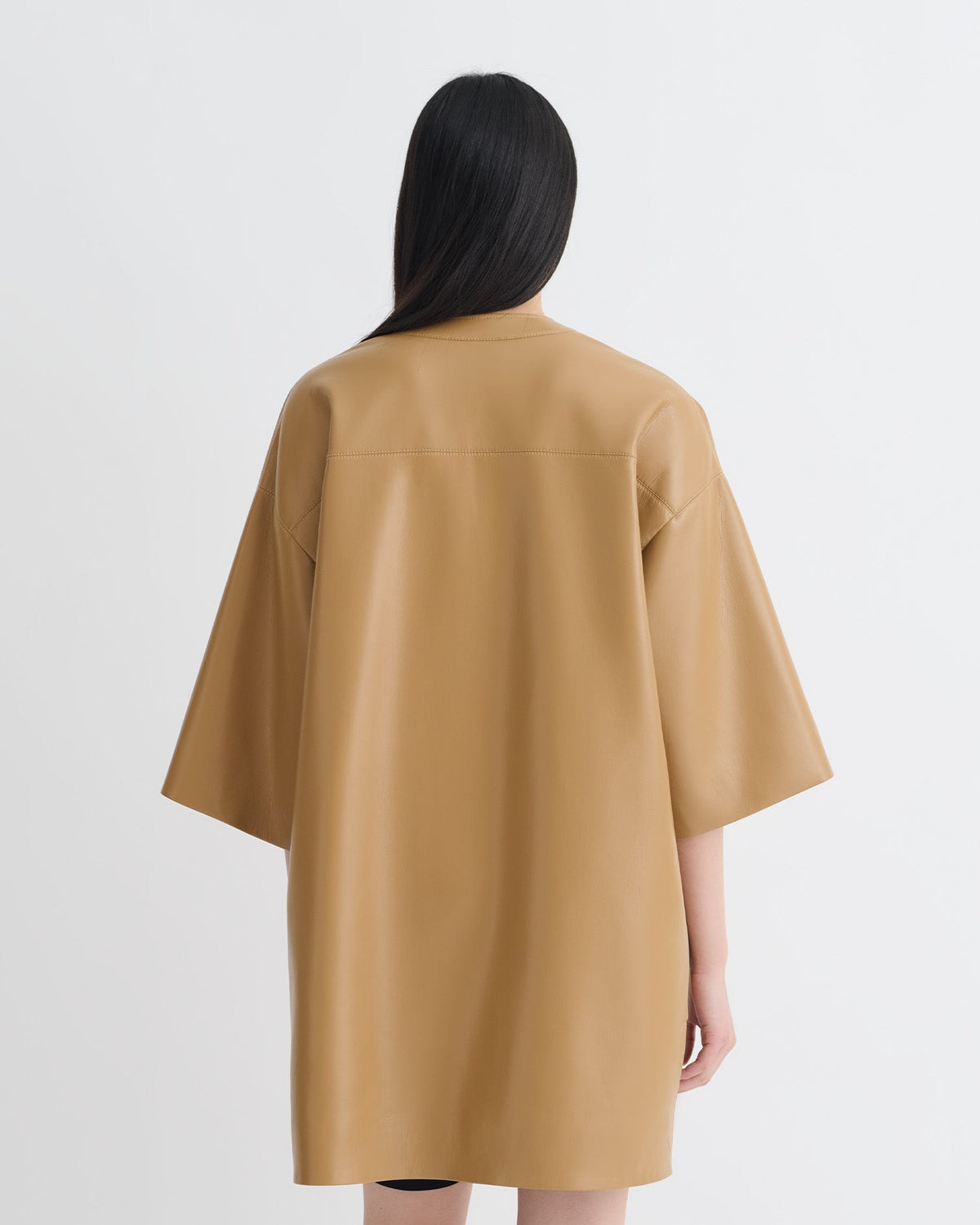 Ingar Okobor™ Alt-Leather Mini Dress - Oak | Nanushka
