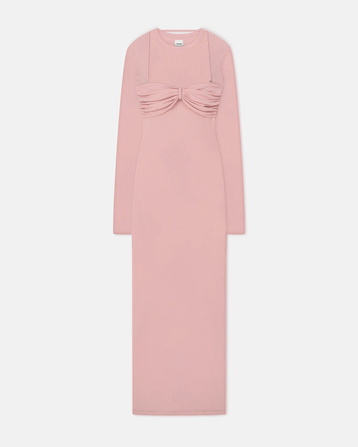 Artemiz Mesh Jersey Midi Dress - Pink | Nanushka