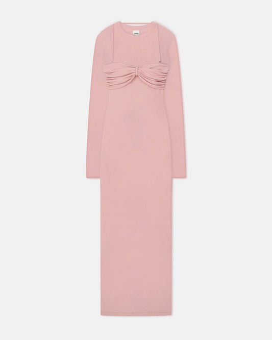 Artemiz Mesh Jersey Midi Dress - Pink | Nanushka