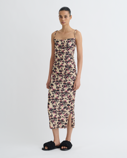 Alexa Printed Mesh Jersey Midi Dress - Tapestry Floral | Nanushka