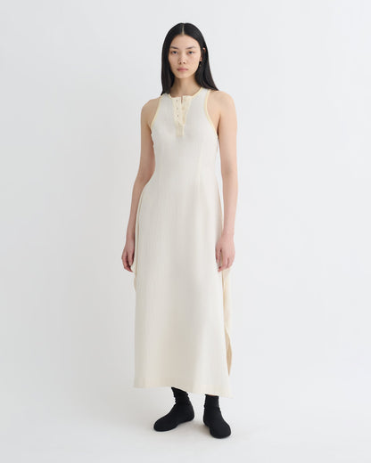 Thoosa Draped Crepe Melange Midi Dress - Creme | Nanushka