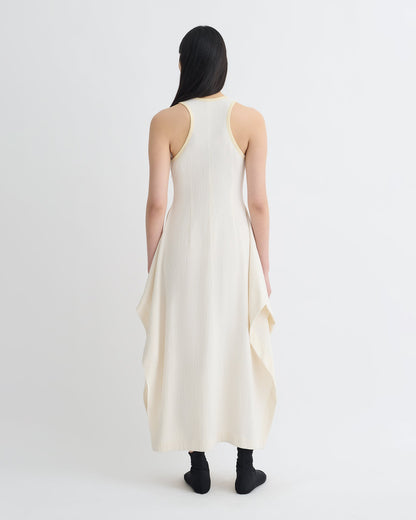 Thoosa Draped Crepe Melange Midi Dress - Creme | Nanushka