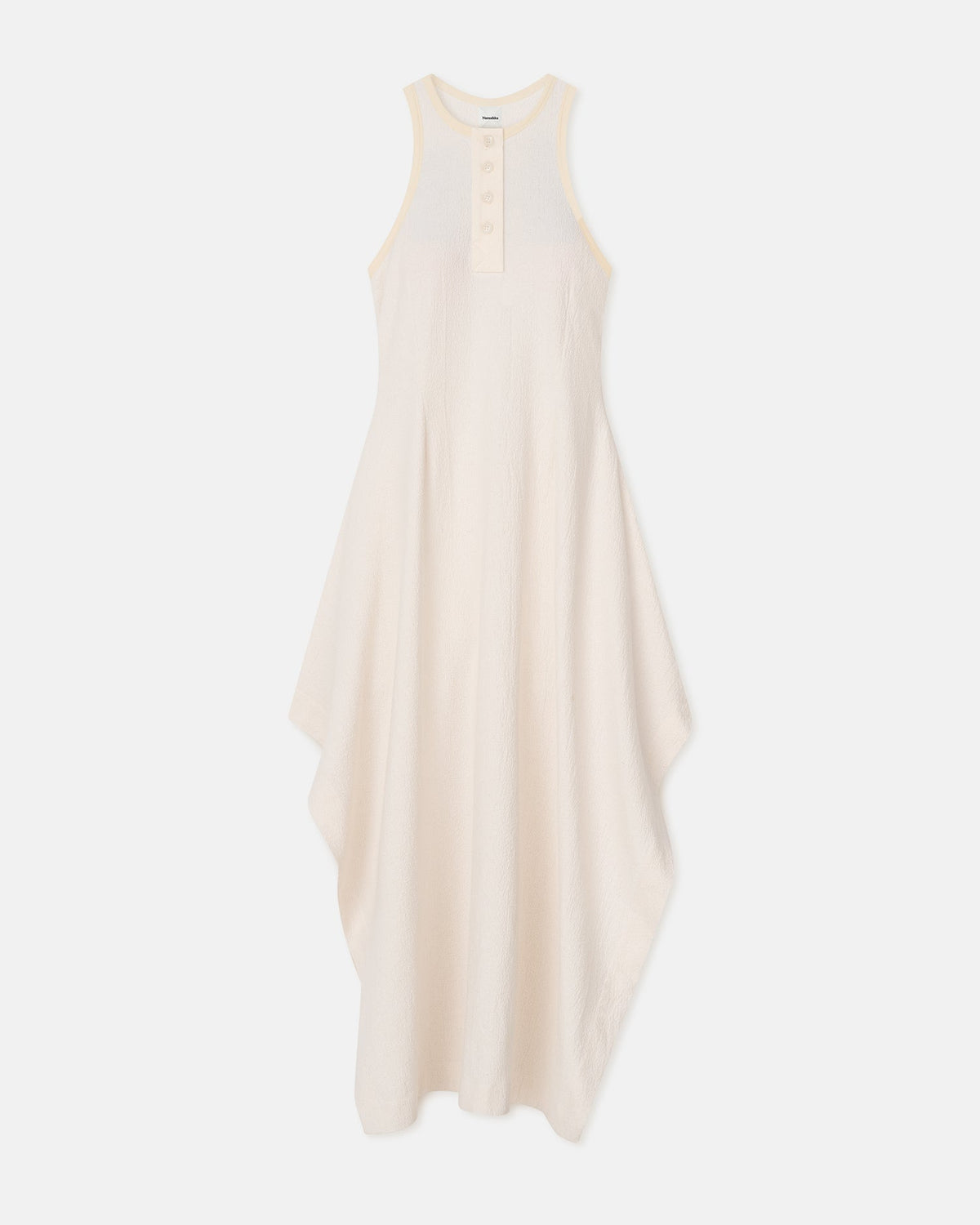 Thoosa Draped Crepe Melange Midi Dress - Creme | Nanushka