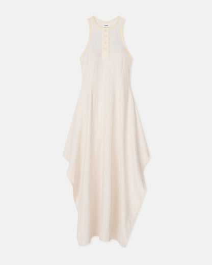 Thoosa Draped Crepe Melange Midi Dress - Creme | Nanushka