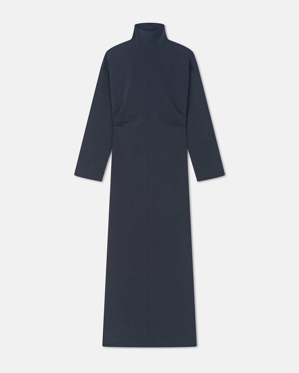 Jasmon Draped Paper Jersey Turtleneck Dress - Dusty Blue | Nanushka