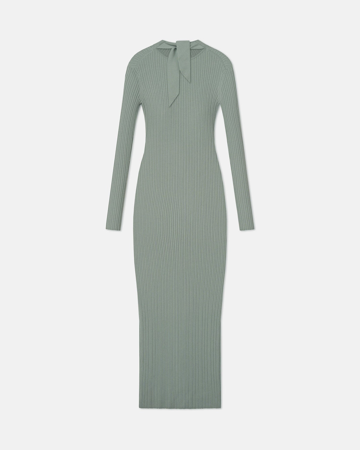 Mirell Fine Merino Rib Long Dress - Sage | Nanushka