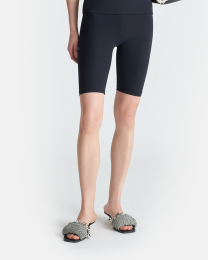 Biker Stretch Jersey Swim Shorts - Black | Nanushka
