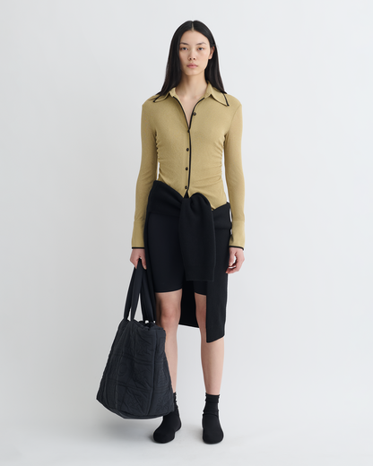Idana Mesh Jersey Shirt - Sand/Anthracite | Nanushka