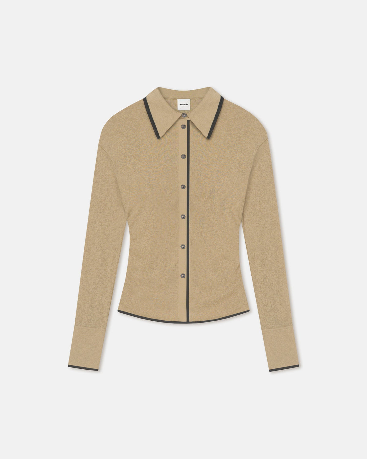 Idana Mesh Jersey Shirt - Sand/Anthracite | Nanushka