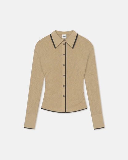 Idana Mesh Jersey Shirt - Sand/Anthracite | Nanushka