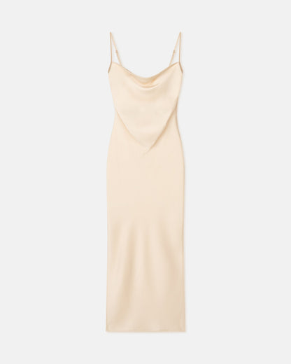 Macia Slip Satin Dress - Creme | Nanushka